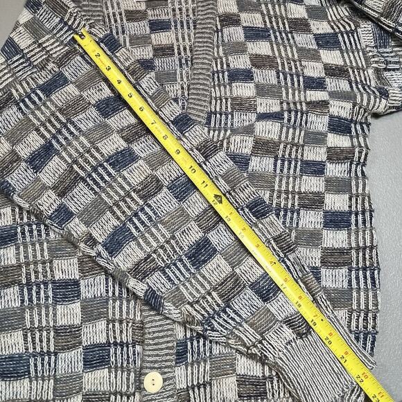 Vtg Boxy Cardigan Eclectic Grandpa Sz Med Knit Pullover 80s 90s Sweater Graphix - Picture 7 of 9